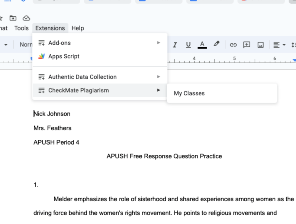 How to access Checkmark Plagiarism add-on in Google Docs