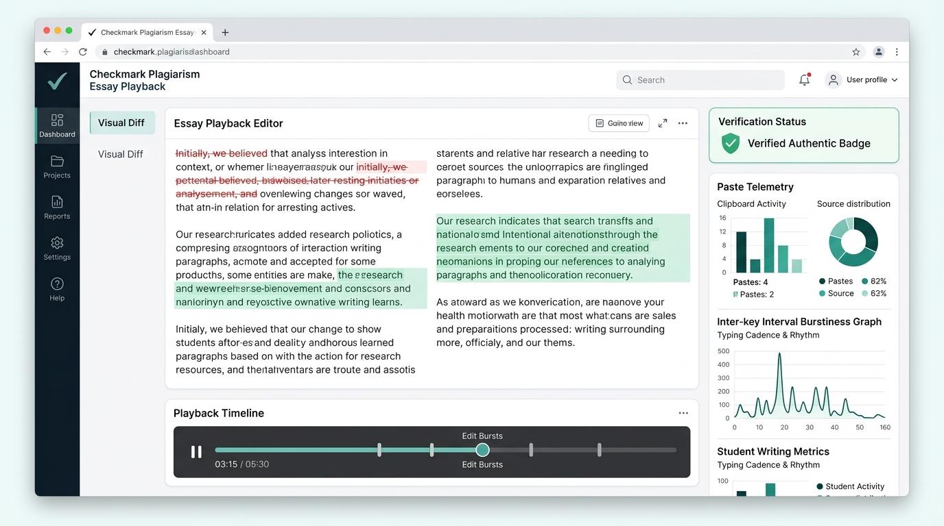 A Student Deleted and Replaced Three Paragraphs at Once: Can Writing Process Replay Prove Revision vs Paste? | Checkmark Plagiarism