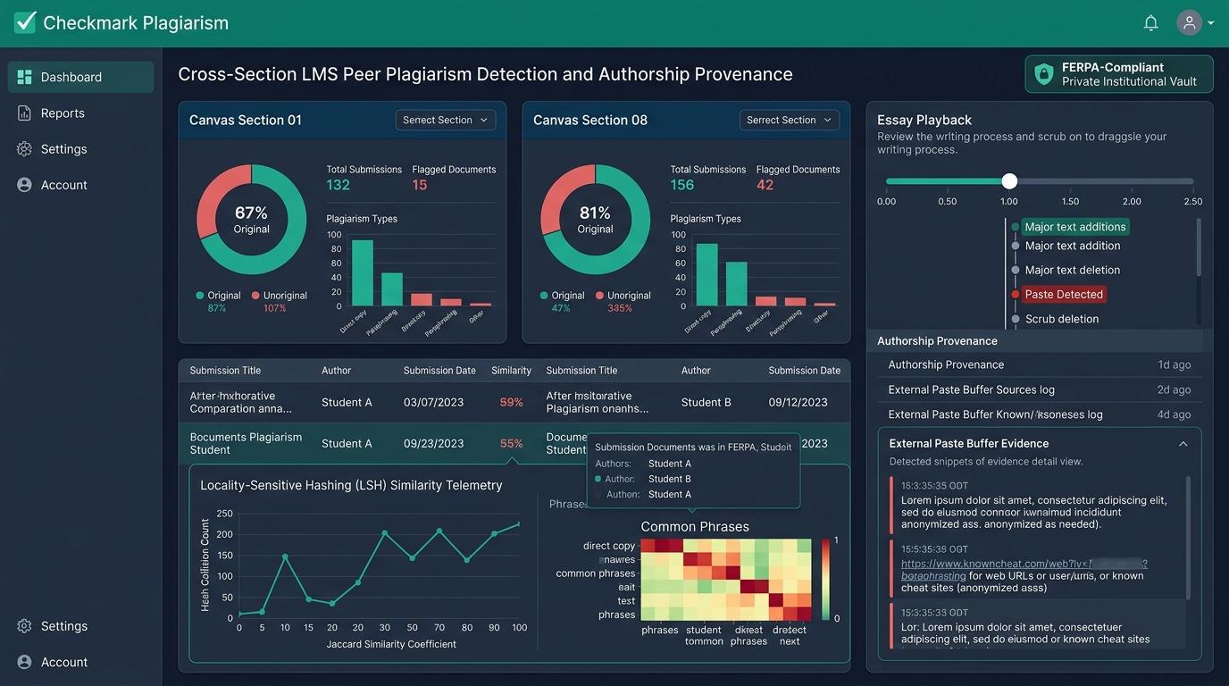 How Can Academic Integrity Officers Detect Unauthorized Peer Assignment Sharing Across Different LMS Sections? | Checkmark Plagiarism