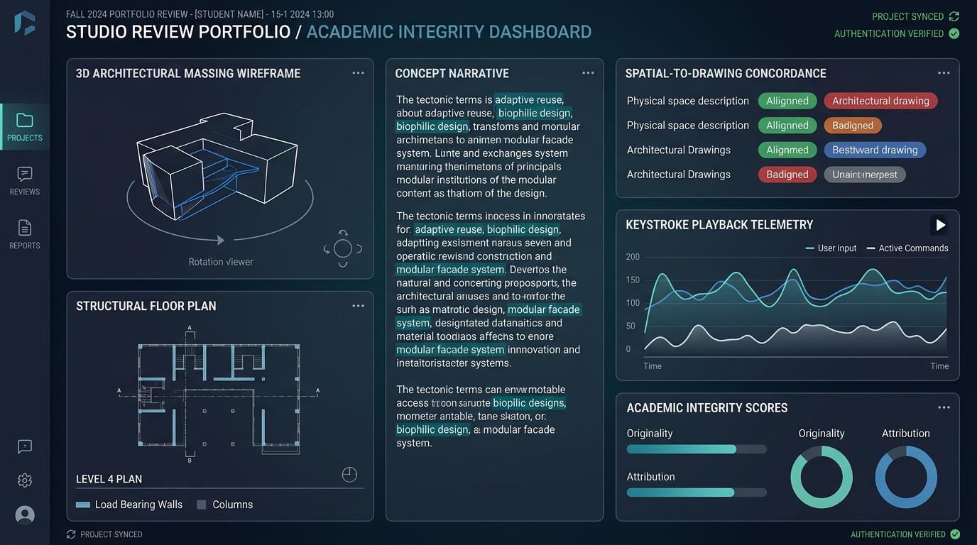 How Can Architecture Faculty Use Keystroke Playback to Verify Design Concept Narrative Integrity in Studio Portfolios?