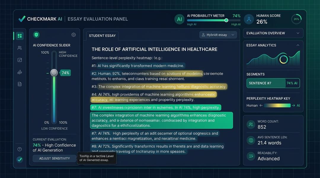 How Do Passage-Level AI Confidence Sliders Prevent False Accusations in Hybrid Student Drafts? | Checkmark Plagiarism