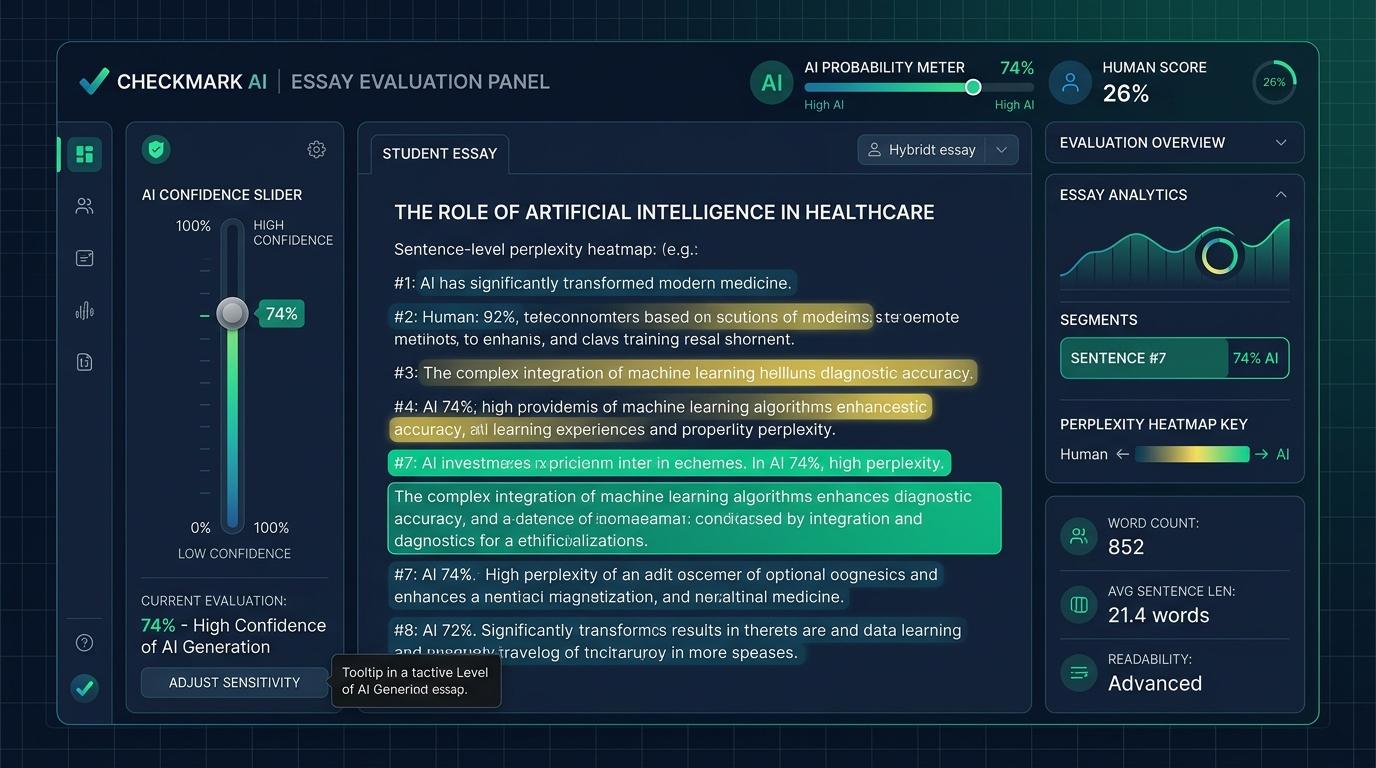 How Do Passage-Level AI Confidence Sliders Prevent False Accusations in Hybrid Student Drafts? | Checkmark Plagiarism