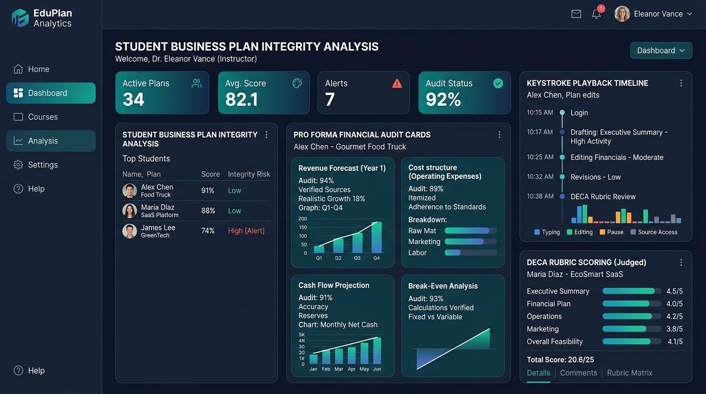 How High School Business Teachers and DECA Advisers Can Verify Writing Integrity in Student Business Plans and Financial Projections