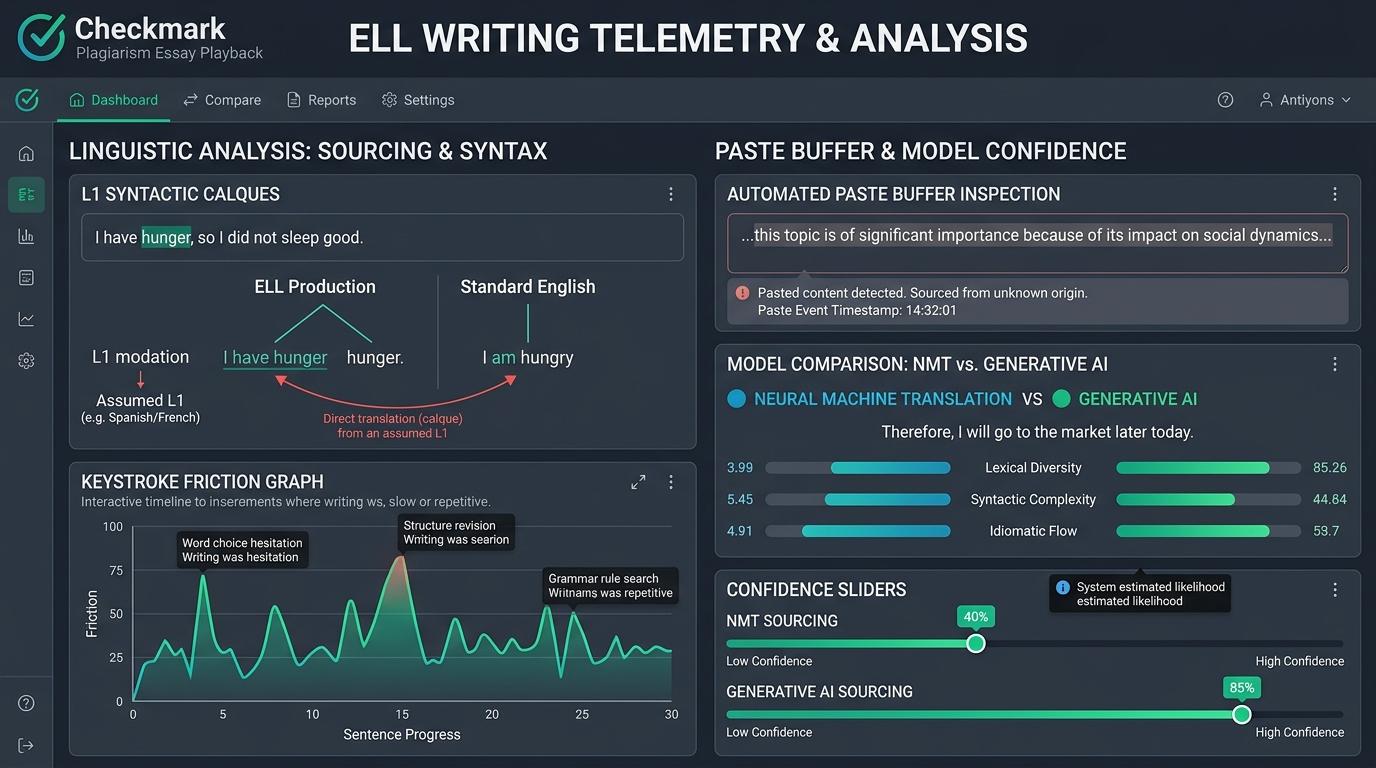 What Specific Evidence Distinguishes Machine Translation From Generative AI in English Language Learner Submissions? | Checkmark Plagiarism