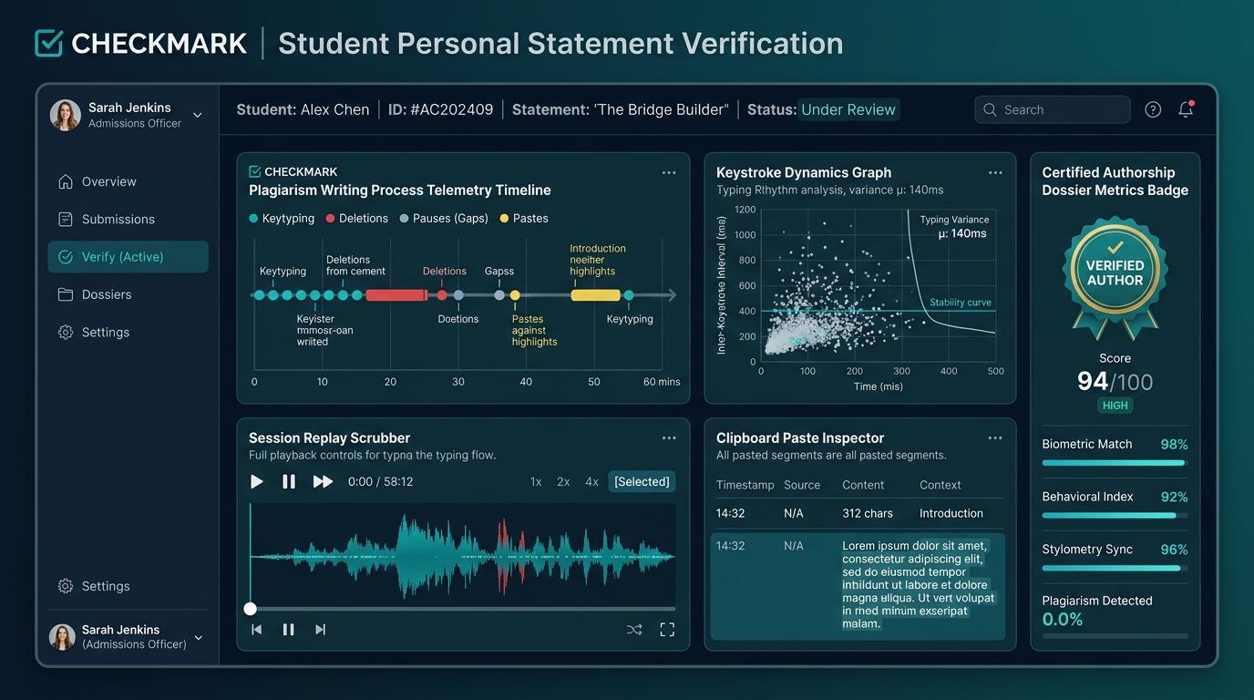 What Writing Process Evidence Can College Counselors and Admissions Officers Use to Verify Authentic Personal Statements? | Checkmark Plagiarism