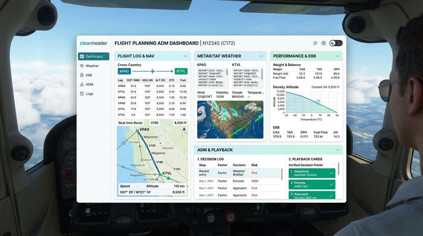Aviation Pre-Flight Decision Logic and Writing Telemetry Verification Dashboard