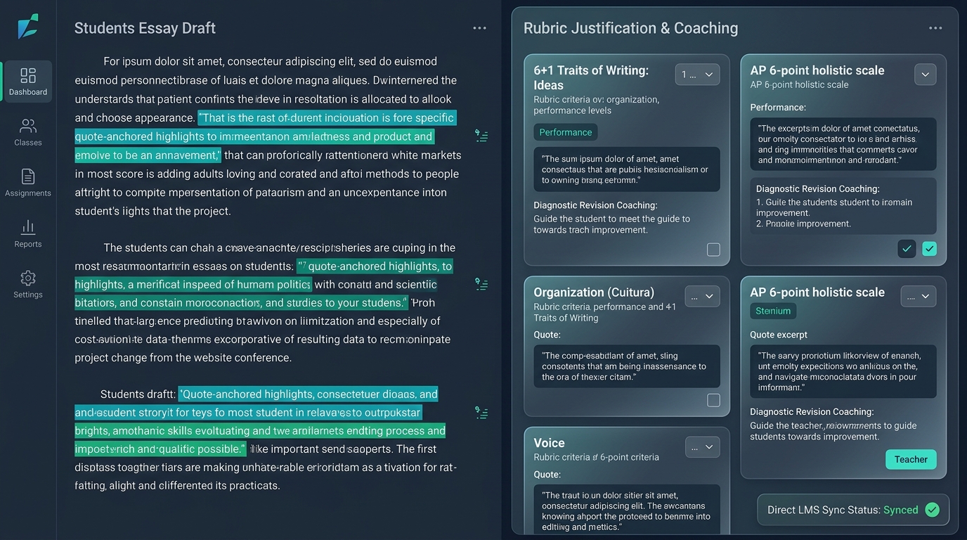 Secondary English Teacher Using Checkmark AI-Drafted Rubric Justifications and Keystroke Playback for Formative Essay Conferences