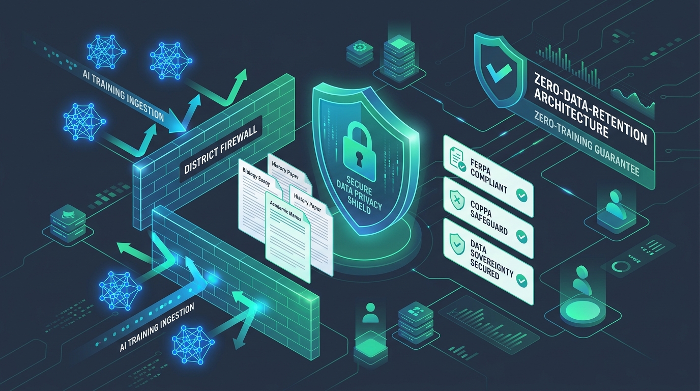 Checkmark Plagiarism Zero-Data-Retention Architecture and District Data Privacy Shield